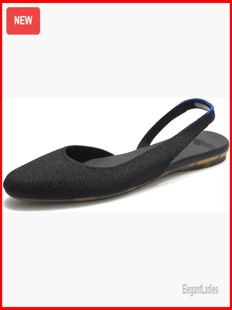 Women's Slingback Flats, Closed-Toe, Washable, Size 10.5
